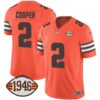 Men’s Browns 1946 75th Anniversary Patch Jersey – All Stitched – Orange – Amari Cooper