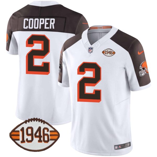 Men’s Browns 1946 75th Anniversary Patch Jersey – All Stitched – Inverted – Amari Cooper