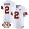 Men’s Browns 1946 75th Anniversary Patch Jersey – All Stitched – 1946 White – Amari Cooper