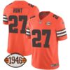 Men’s Browns 1946 75th Anniversary Patch Jersey – All Stitched – Orange – Kareem Hunt