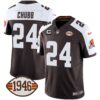 Men’s Browns 1946 75th Anniversary Patch Jersey – All Stitched – Alternate – Nick Chubb