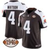 Men’s Browns 1946 75th Anniversary Patch Jersey – All Stitched – Alternate – Deshaun Watson