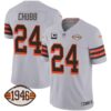 Men’s Browns 1946 75th Anniversary Patch Jersey – All Stitched – Gray – Nick Chubb