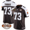 Men’s Browns 1946 75th Anniversary Patch Jersey – All Stitched – Alternate – Joe Thomas