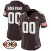 Browns 1946 75th Anniversary Patch Custom Jersey – All Stitched – Women – Brown