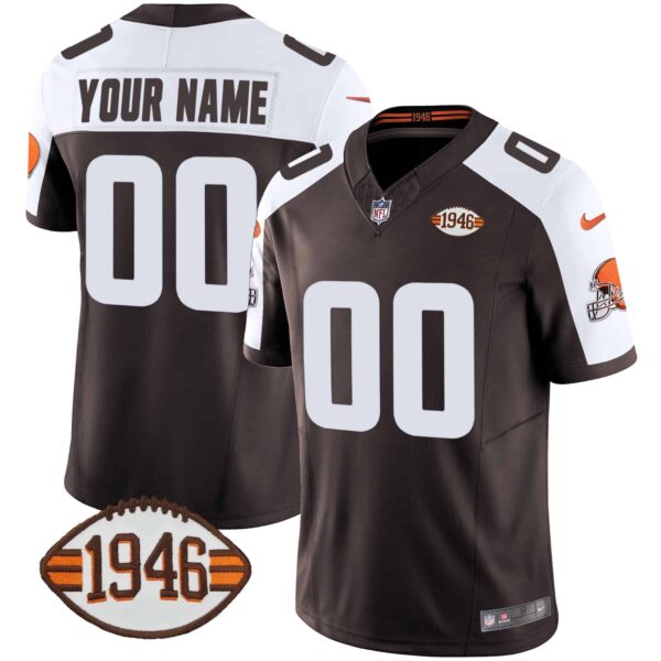 Browns 1946 75th Anniversary Patch Custom Jersey – All Stitched – Men – Alternate