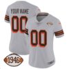 Browns 1946 75th Anniversary Patch Custom Jersey – All Stitched – Women – Gray