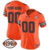 Browns 1946 75th Anniversary Patch Custom Jersey – All Stitched – Women – Orange