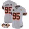 Women’s Browns 1946 75th Anniversary Patch Jersey – All Stitched – Gray – Myles Garrett