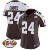 Women’s Browns 1946 75th Anniversary Patch Jersey – All Stitched – Alternate – Nick Chubb