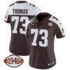 Women’s Browns 1946 75th Anniversary Patch Jersey – All Stitched – Alternate – Joe Thomas