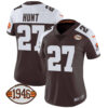 Women’s Browns 1946 75th Anniversary Patch Jersey – All Stitched – Alternate – Kareem Hunt