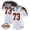 Women’s Browns 1946 75th Anniversary Patch Jersey – All Stitched – Inverted – Joe Thomas