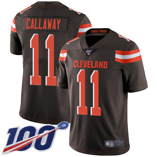 Nike Browns #11 Antonio Callaway Brown Team Color Men’s Stitched NFL 100th Season Vapor Limited Jersey