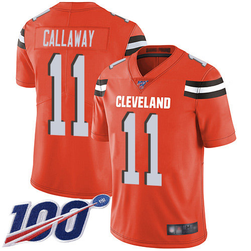 Nike Browns #11 Antonio Callaway Orange Alternate Men’s Stitched NFL 100th Season Vapor Limited Jersey