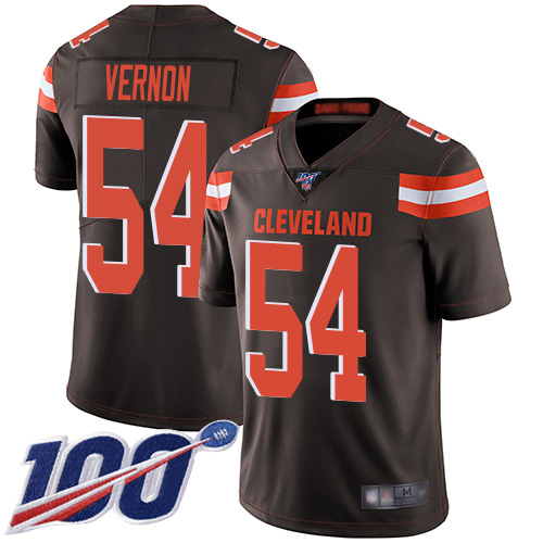 Nike Browns #54 Olivier Vernon Brown Team Color Men’s Stitched NFL 100th Season Vapor Limited Jersey
