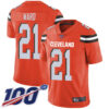 Nike Browns #21 Denzel Ward Orange Alternate Men’s Stitched NFL 100th Season Vapor Limited Jersey
