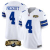 Dallas Cowboys #4 Dak Prescott White 2023 FUSE NFC East Jersey
