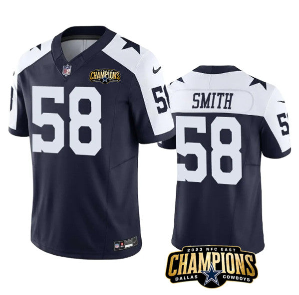 Dallas Cowboys #58 Mazi Smith Navy White 2023 FUSE NFC Jersey