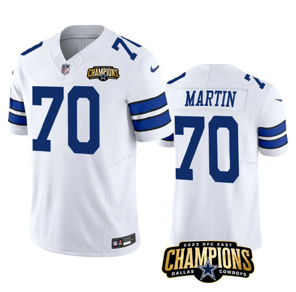 Dallas Cowboys #70 Zack Martin White 2023 FUSE NFC East Jersey