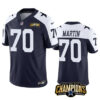 Dallas Cowboys #70 Zack Martin Navy White 2023 FUSE NFC Jersey