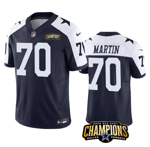 Dallas Cowboys #70 Zack Martin Navy White 2023 FUSE NFC Jersey