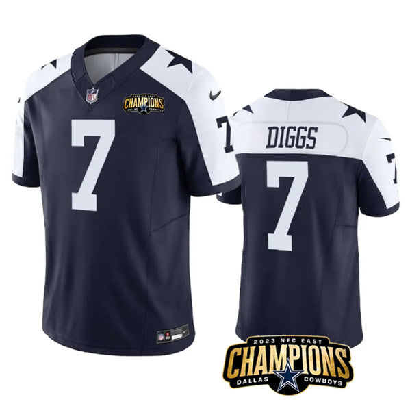 Dallas Cowboys #7 Trevon Diggs Navy White 2023 FUSE NFC East Jersey