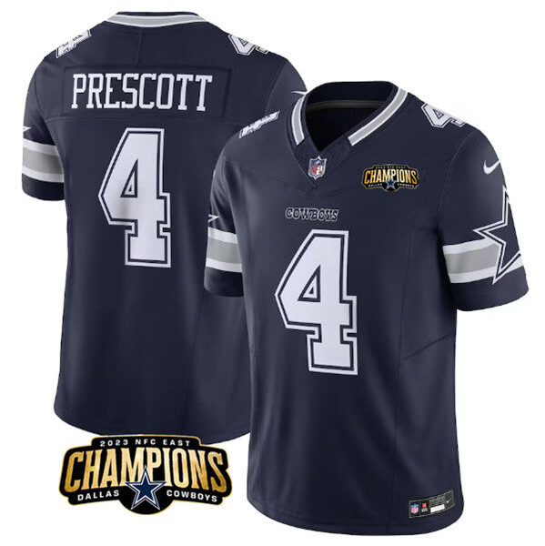 Dallas Cowboys #4 Dak Prescott Navy 2023 FUSE NFC East Jersey