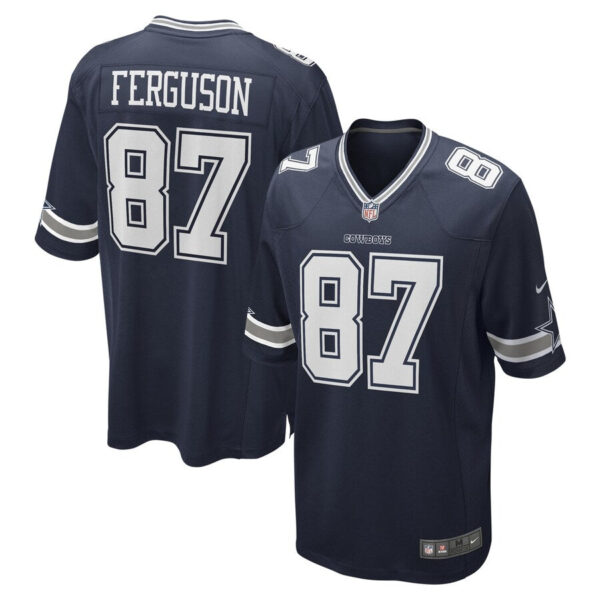 Dallas Cowboys #87 Jake Ferguson Game Jersey – Navy