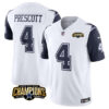 Dallas Cowboys #4 Dak Prescott White Navy 2023 FUSE NFC East Jersey