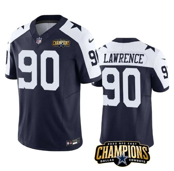 Dallas Cowboys #90 Demarcus Lawrence Navy White 2023 FUSE Jersey