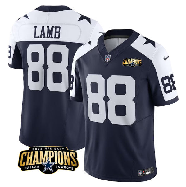 Dallas Cowboys #88 Ceedee Lamb Navy White 2023 FUSE NFC Jersey