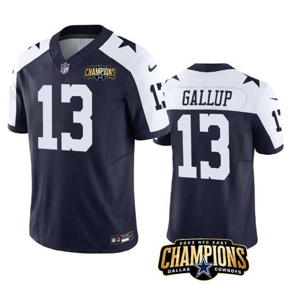 Dallas Cowboys #13 Michael Gallup Navy White 2023 FUSE NFC Jersey