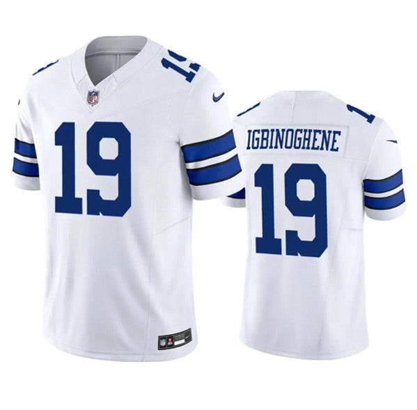 Dallas Cowboys #19 Noah Igbinoghene White 2023 FUSE Vapor Limited Football Stitched Jersey