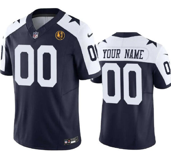 Dallas Cowboys Active Player Custom Navy 2023 FUSE With John Madden Patch Vapor Limited Stitched Jersey