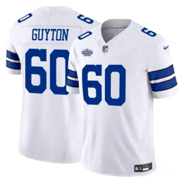 Dallas Cowboys #60 Tyler Guyton White 2024 FUSE With Dradt Patch Vapor Untouchable Jersey