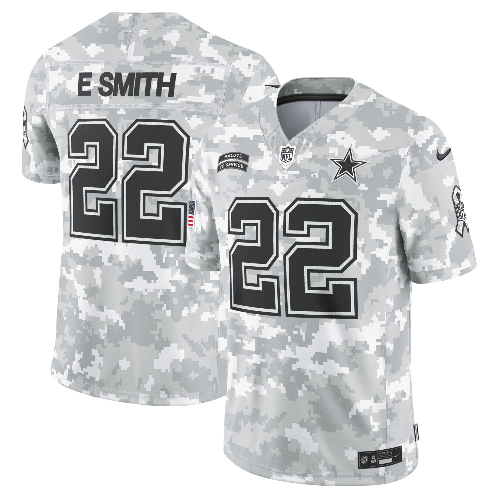Emmitt Smith Dallas Cowboys Nike 2024 Salute To Service Retired Player Limited Jersey Arctic Camo