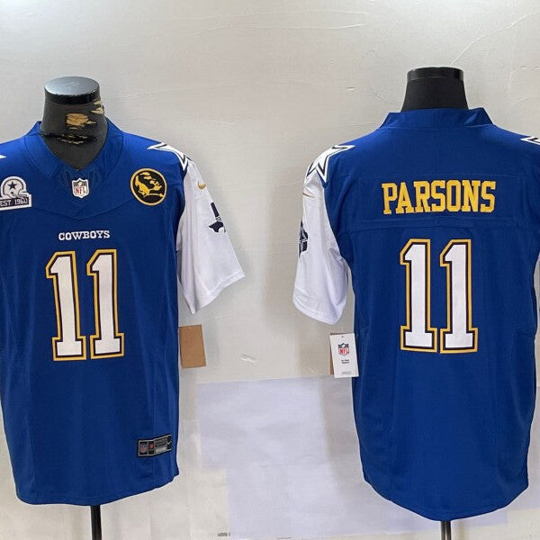 Dallas Cowboys #11 Micah Parsons Blue White 2023 FUSE Limited Football Stitched Jersey 1