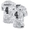Dallas Cowboys #4 Dak Prescott Arctic Camo 2024 FUSE Salute To Service Limited Football Stitched Jersey