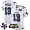 Men’s Cowboys 2023 NFC East Champions Patch Vapor Jersey – All Stitched – White – Michael Gallup