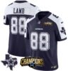Men’s Cowboys 2023 NFC East Champions Patch Vapor Jersey – All Stitched – Alternate Navy – CeeDee Lamb