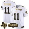 Men’s Cowboys 2023 NFC East Champions Patch Gold Vapor Jersey – All Stitched – White Gold – Micah Parsons