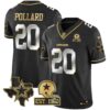 Men’s Cowboys Texas Patch Gold Vapor Jersey – All Stitched – Black Limited – Tony Pollard