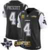 Men’s Cowboys 2023 NFC East Champions Patch Vapor Jersey – All Stitched – Black – Dak Prescott