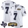 Men’s Cowboys 2023 NFC East Champions Patch Vapor Jersey – All Stitched – White – Trevon Diggs
