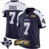 Men’s Cowboys 2023 NFC East Champions Patch Vapor Jersey – All Stitched – Alternate Navy – Trevon Diggs