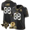 Men’s Cowboys Texas Patch Gold Vapor Jersey – All Stitched – Black Limited – CeeDee Lamb