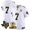 Men’s Cowboys Texas Patch Gold Vapor Jersey – All Stitched – White Gold – Trevon Diggs