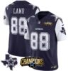 Men’s Cowboys 2023 NFC East Champions Patch Vapor Jersey – All Stitched – Navy – CeeDee Lamb