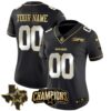 Cowboys 2023 NFC East Champions Patch Gold Vapor Custom Jersey – All Stitched – Women – Black Limited